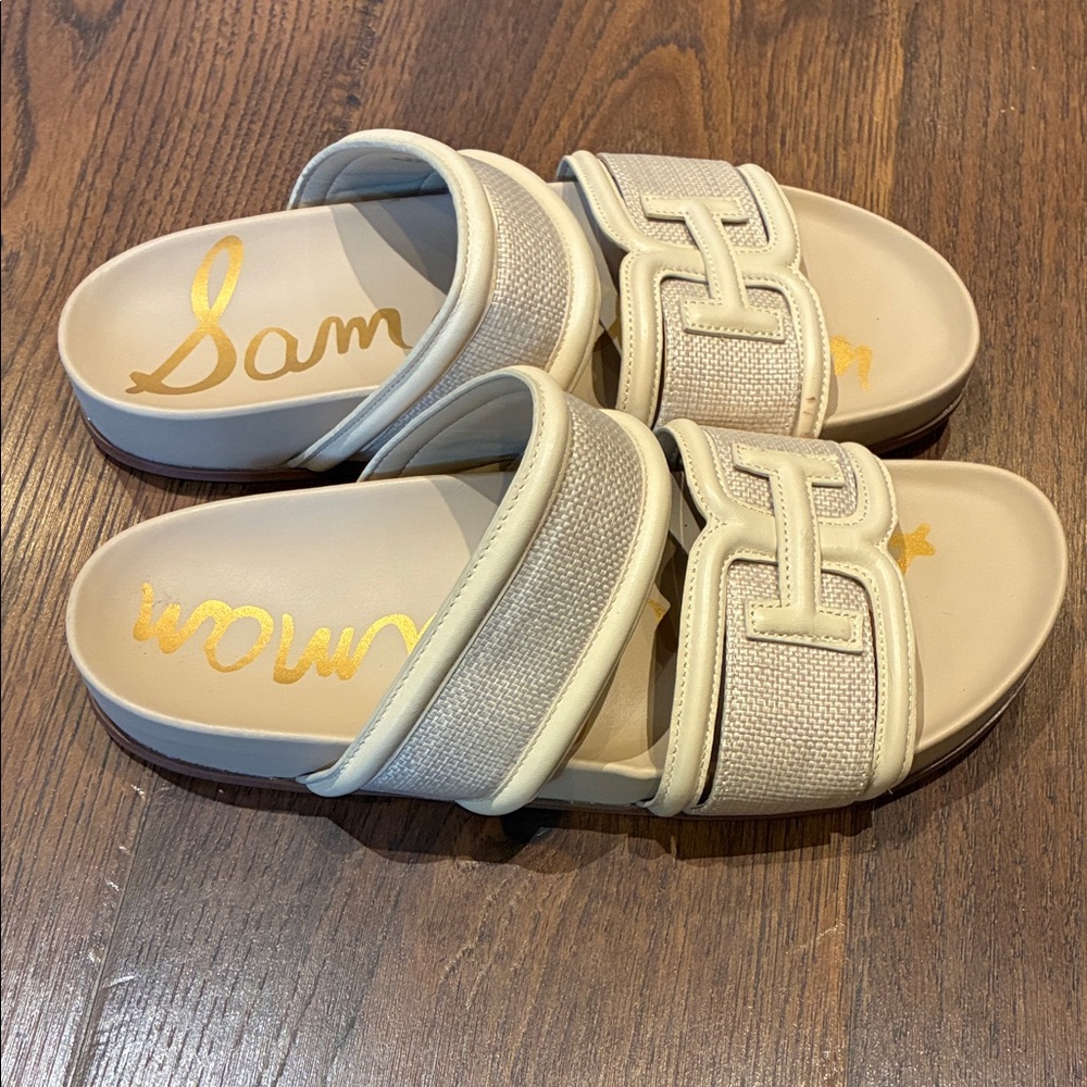 Sam Edelman Cream Slide Sandals - Picture 3 of 6